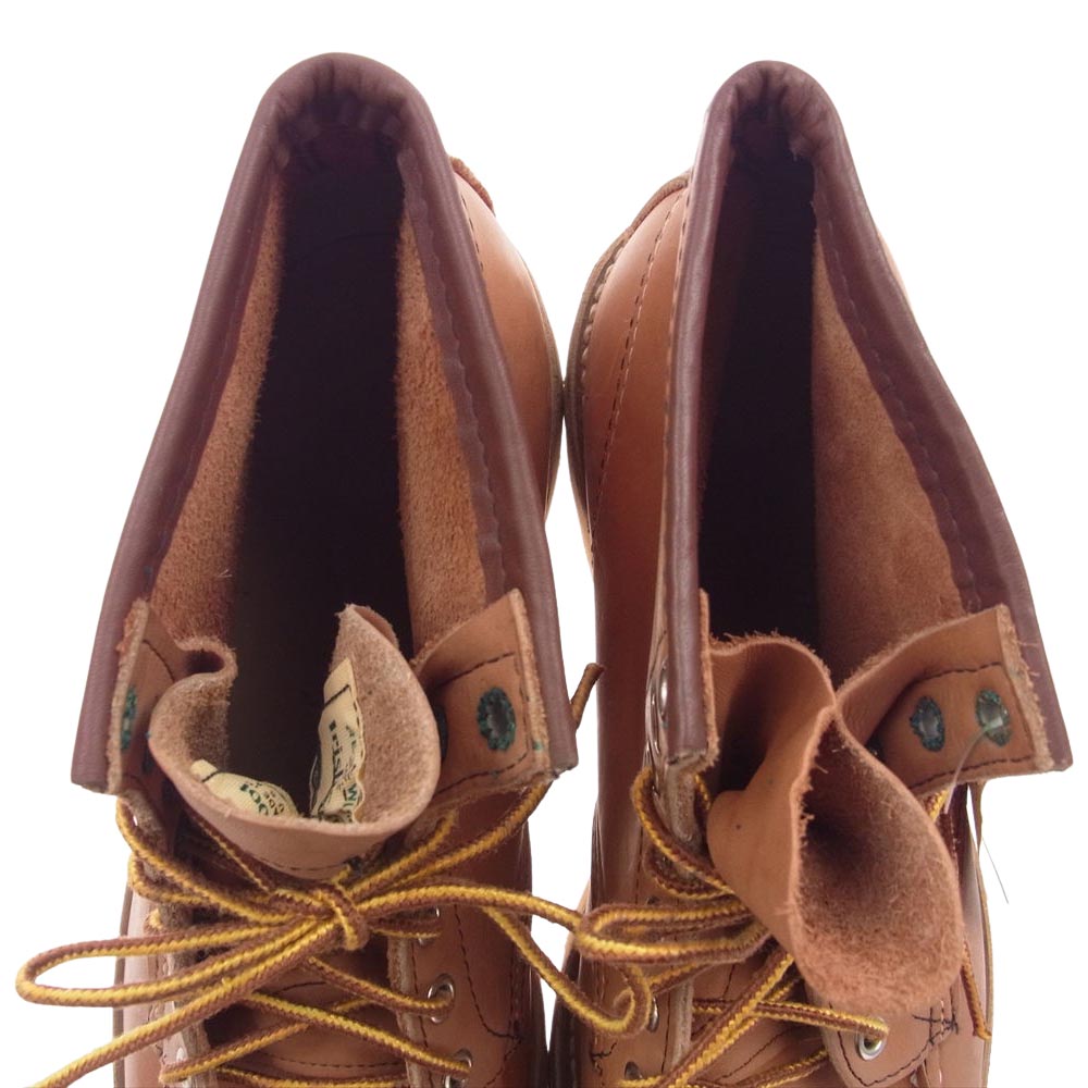 RED WING レッドウィング 875-1 デットストック USA製 アイリッシュセッター 80s~90s カンヌキ無 犬タグ モックトゥ ブーツ ライトブラウン系 9E【中古】