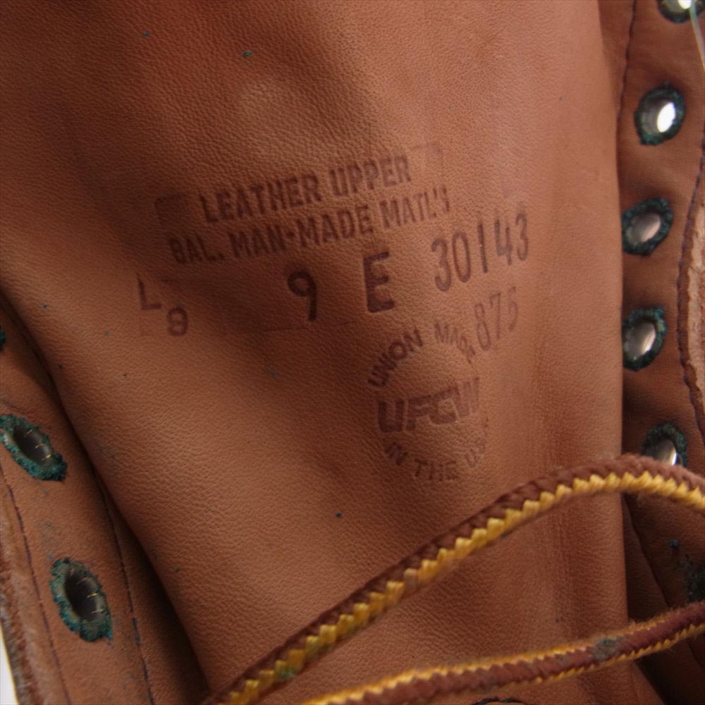 RED WING レッドウィング 875-1 デットストック USA製 アイリッシュセッター 80s~90s カンヌキ無 犬タグ モックトゥ ブーツ ライトブラウン系 9E【中古】