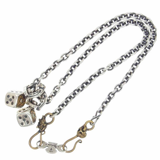 GALCIA ガルシア × GANGSTERVILLE DICE NECKLESS SILVER BRASS ギャングスタービル ダイヤ ダイス ホースシュー チェーン ネックレス シルバー系【中古】