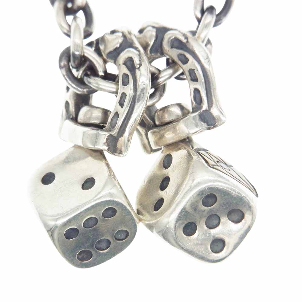 GALCIA ガルシア × GANGSTERVILLE DICE NECKLESS SILVER BRASS ギャングスタービル ダイヤ ダイス ホースシュー チェーン ネックレス シルバー系【中古】