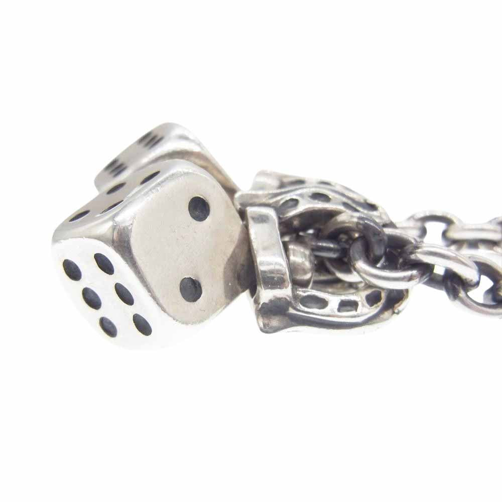 GALCIA ガルシア × GANGSTERVILLE DICE NECKLESS SILVER BRASS ギャングスタービル ダイヤ ダイス ホースシュー チェーン ネックレス シルバー系【中古】
