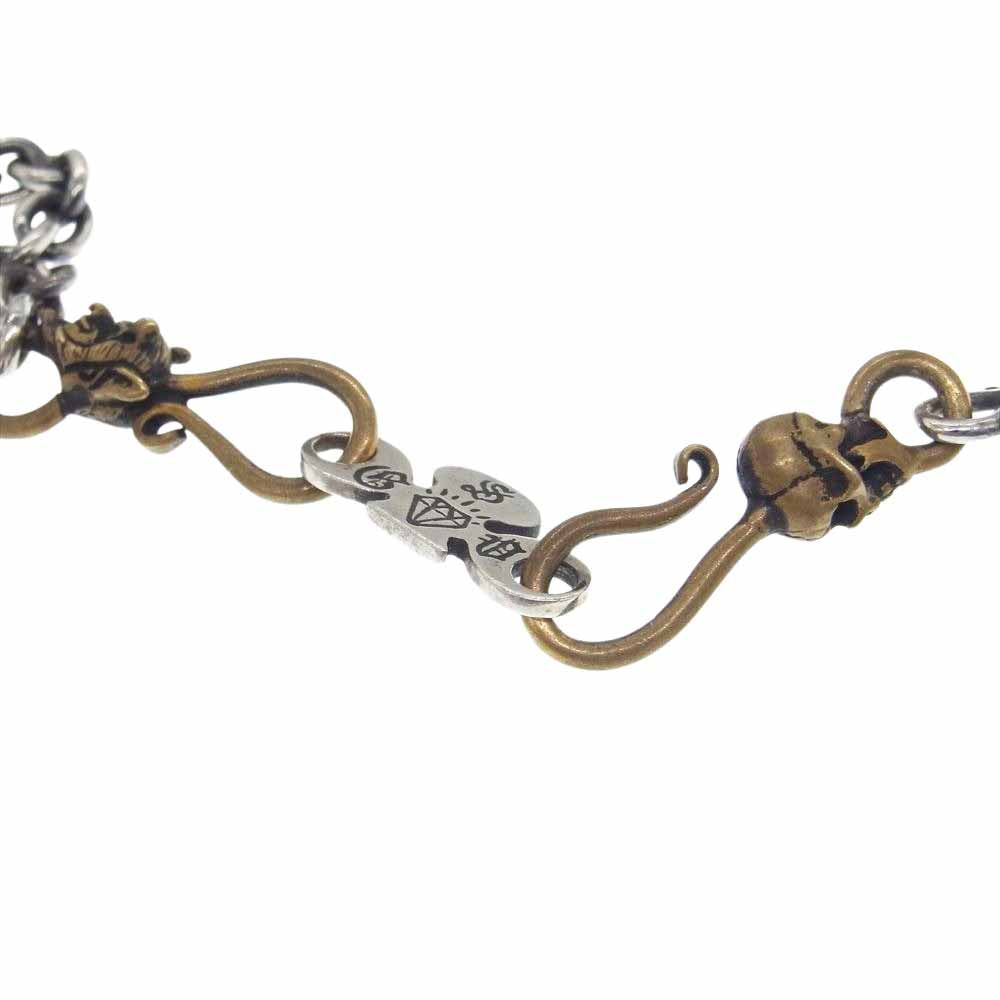 GALCIA ガルシア × GANGSTERVILLE DICE NECKLESS SILVER BRASS ギャングスタービル ダイヤ ダイス ホースシュー チェーン ネックレス シルバー系【中古】