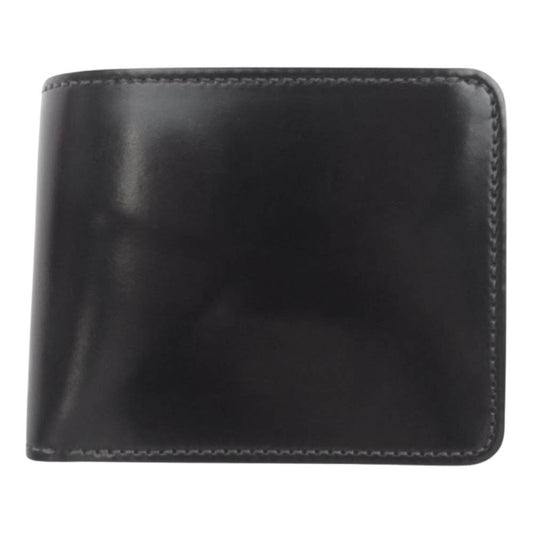 WILDSWANS ワイルドスワンズ タイガースブラザーズ別注 SP-GROUNDER シェルコードバン BLACK 内装サドルプルアップ シルバーステッチ コンパクトウォレット 二つ折り財布 ブラック系【美品】【中古】