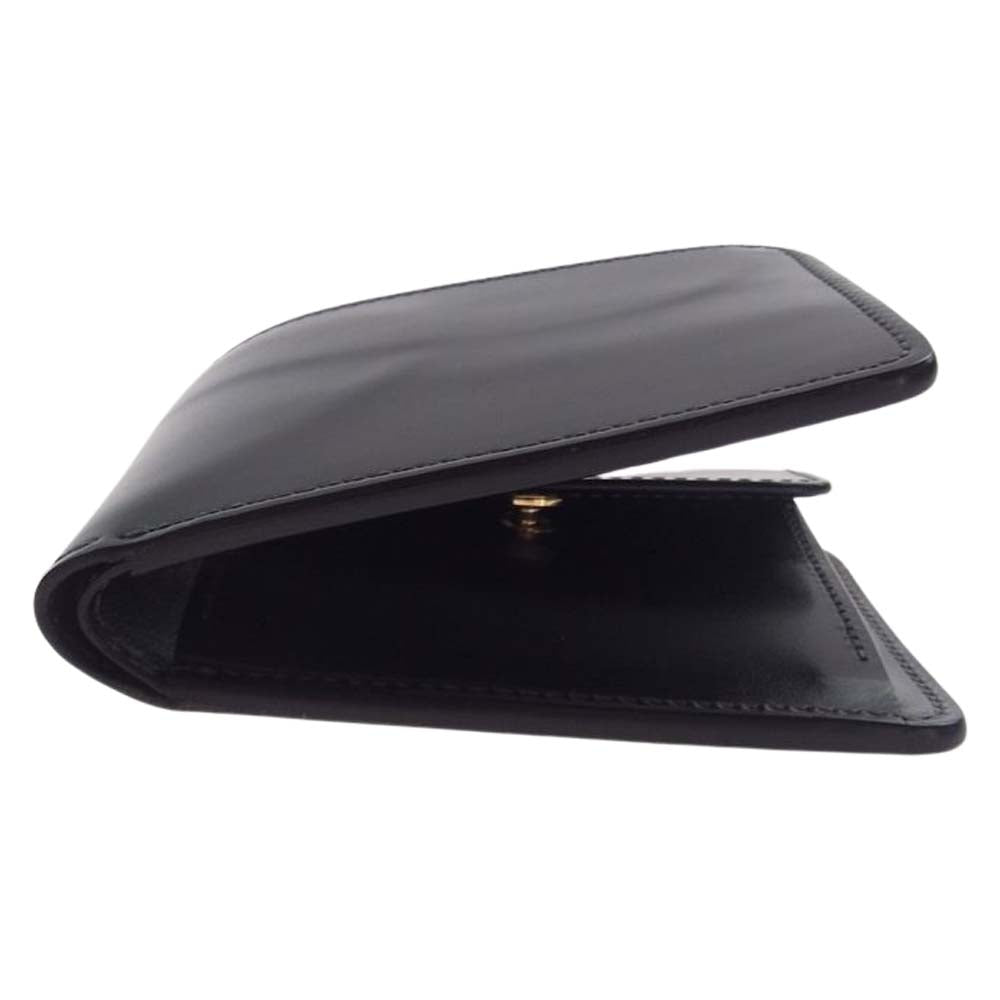 WILDSWANS ワイルドスワンズ タイガースブラザーズ別注 SP-GROUNDER シェルコードバン BLACK 内装サドルプルアップ シルバーステッチ コンパクトウォレット 二つ折り財布 ブラック系【美品】【中古】