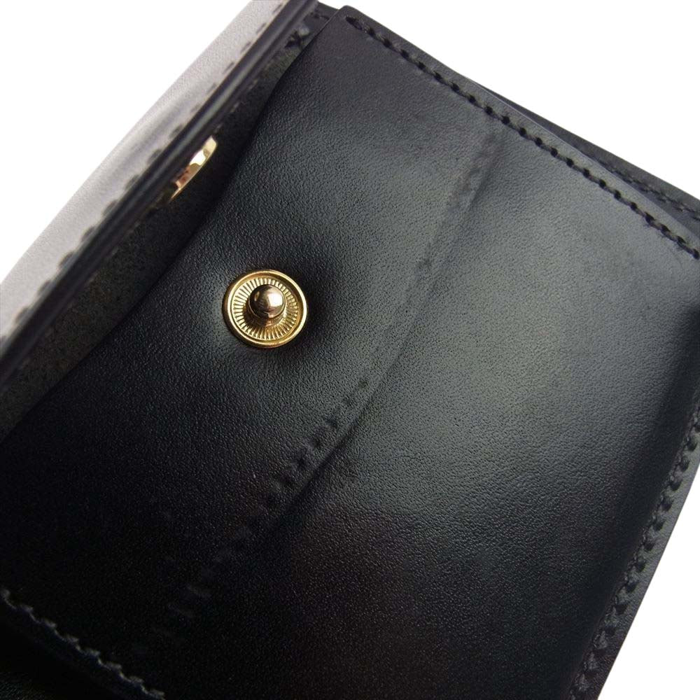 WILDSWANS ワイルドスワンズ タイガースブラザーズ別注 SP-GROUNDER シェルコードバン BLACK 内装サドルプルアップ シルバーステッチ コンパクトウォレット 二つ折り財布 ブラック系【美品】【中古】