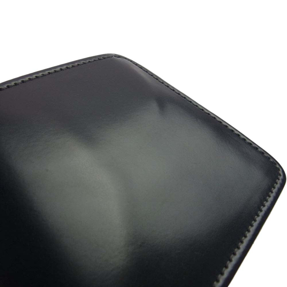 WILDSWANS ワイルドスワンズ タイガースブラザーズ別注 SP-GROUNDER シェルコードバン BLACK 内装サドルプルアップ シルバーステッチ コンパクトウォレット 二つ折り財布 ブラック系【美品】【中古】