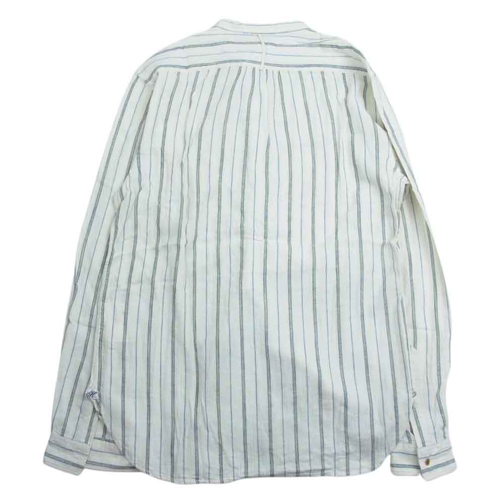 ジャーナルスタンダード J.S HOMESTEAD ホームステッドシャツ ストライプ シャツ ホワイト系 L【中古】