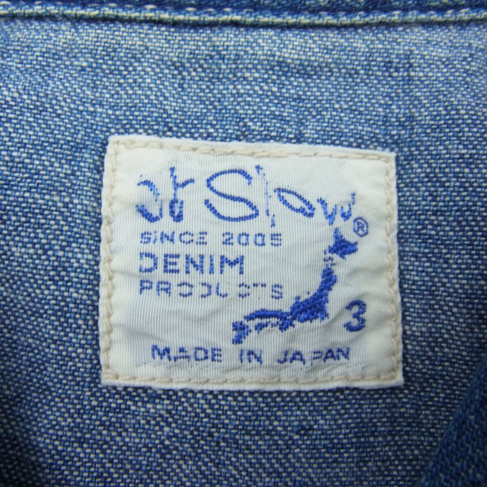 orSlow オアスロウ ウエスタン デニム シャツ インディゴブルー系 3【中古】