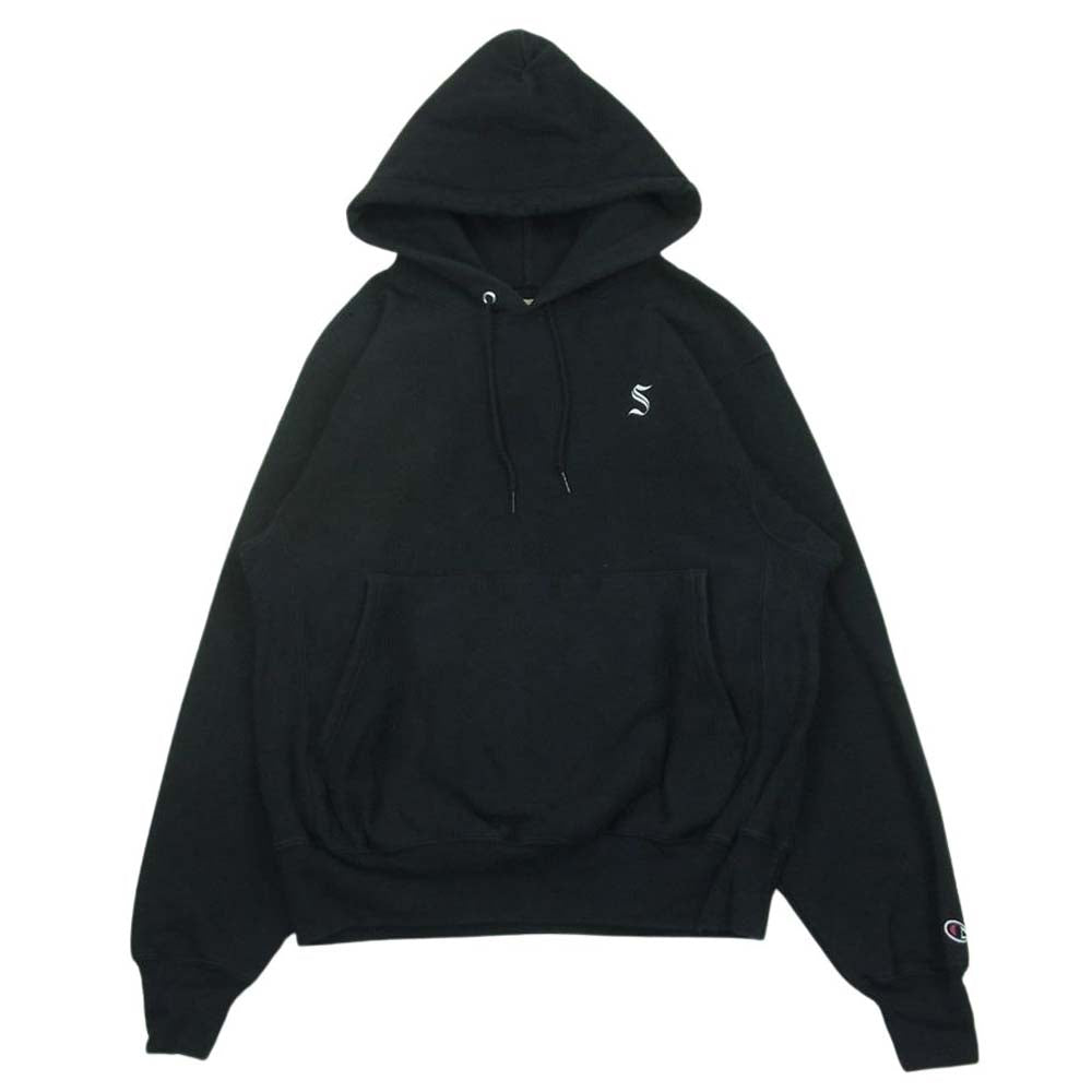 Champion チャンピオン PREMIUM REVERSE WEAVE プレミアムリバースウィーブ スウェット プルオーバー パーカー ブラック系 S【中古】