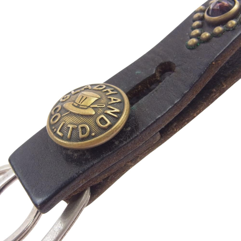 GLADHAND & Co. グラッドハンド スタッズ ベルトループ キーホルダー ブラック系【中古】
