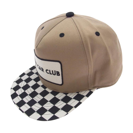WEIRDO ウィアード TIN CAR CLUB CAP チェッカー バイザー キャップ ベージュ系【中古】