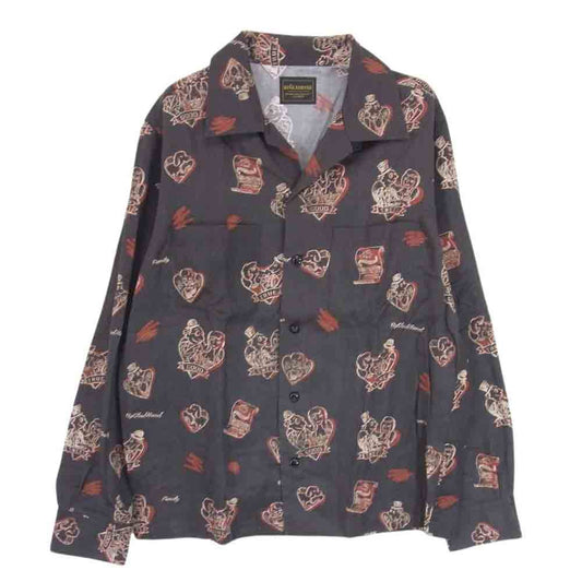 GLADHAND & Co. グラッドハンド BYGH-14-SS-04 総柄 長袖 シャツ ブラウン系 S【中古】