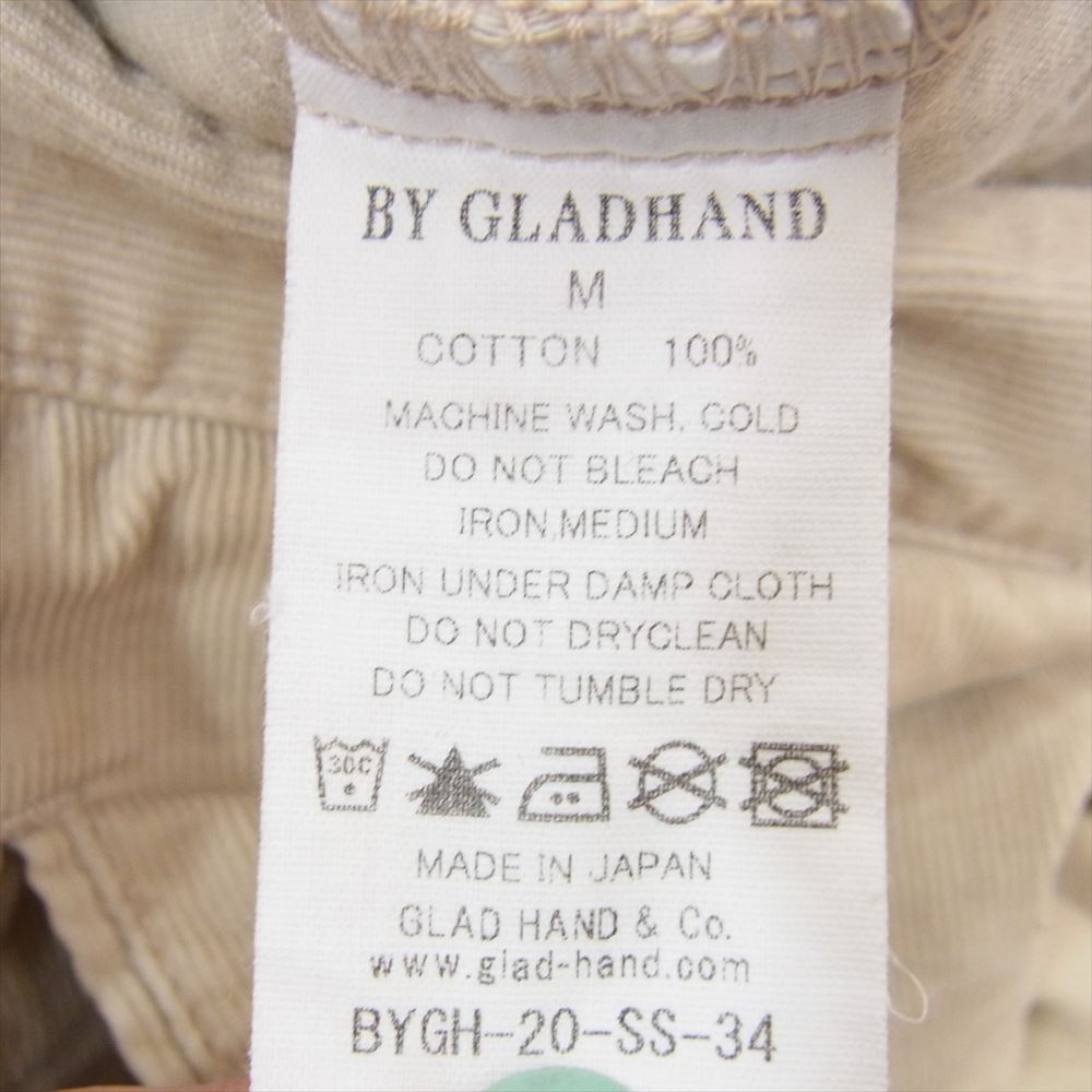 GLADHAND & Co. グラッドハンド BYGH-20-SS-34 GLADDEN CORDUROY PANTS グラッデン コーデュロイ パンツ ベージュ系 M【中古】