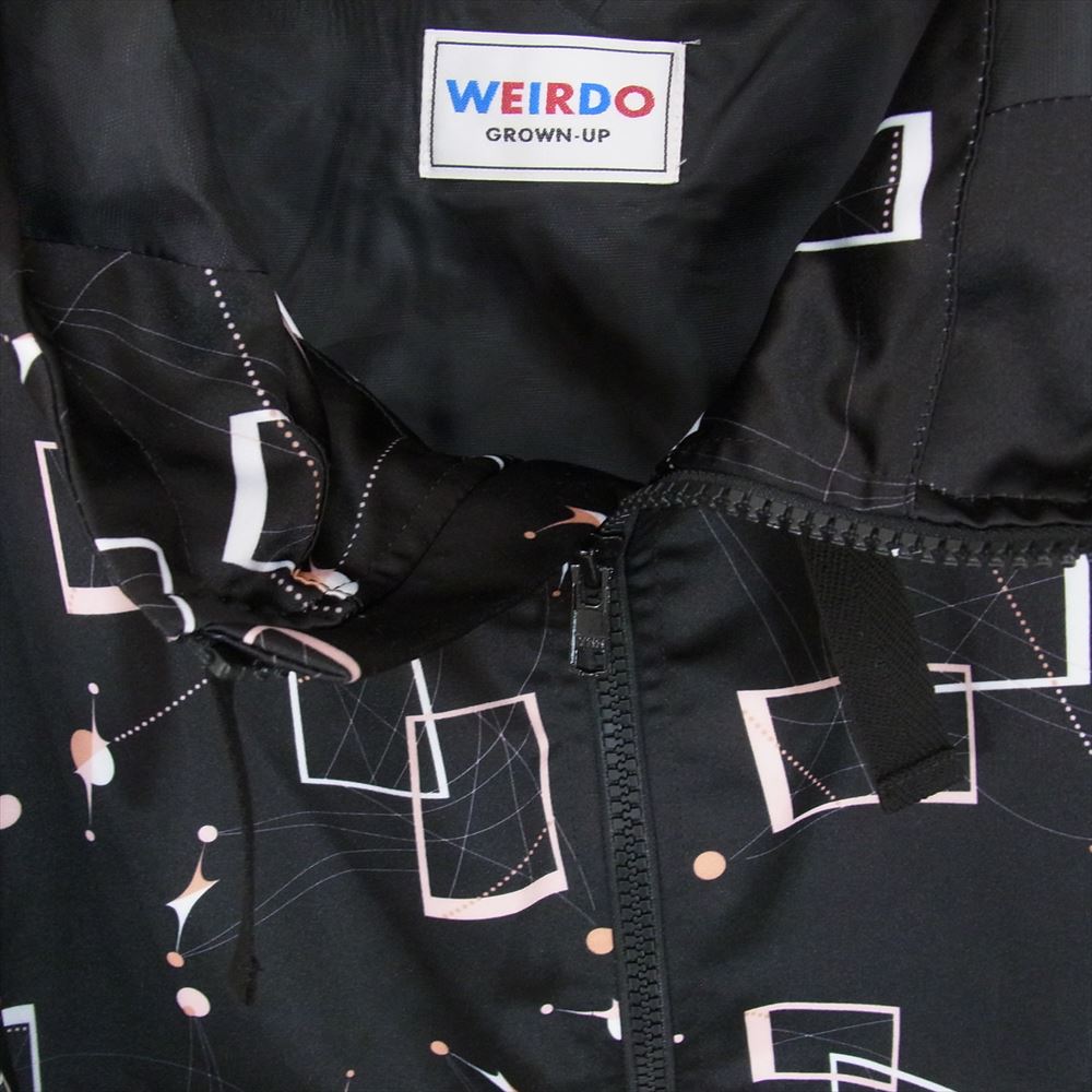 WEIRDO ウィアード WRD-20-SS-05 ATOMIC HOODIE アトミック 総柄 プリント フード ナイロン ジャケット ブラック系 S【中古】