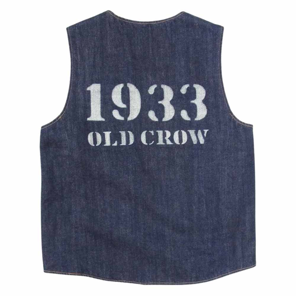 オールドクロウ OCW-18-SS-04 OLD RODDER-VEST 刺繍 デニムベスト  インディゴブルー系 S【中古】