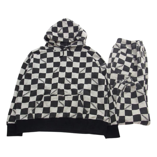 WEIRDO ウィアード WRD-19-AW-12 WRD-19-AW-13 79CHECKER SWEAT HOODIE PANTS SET UP スウェットパーカー パンツ セットアップ グレー系 ブラック系 M【中古】