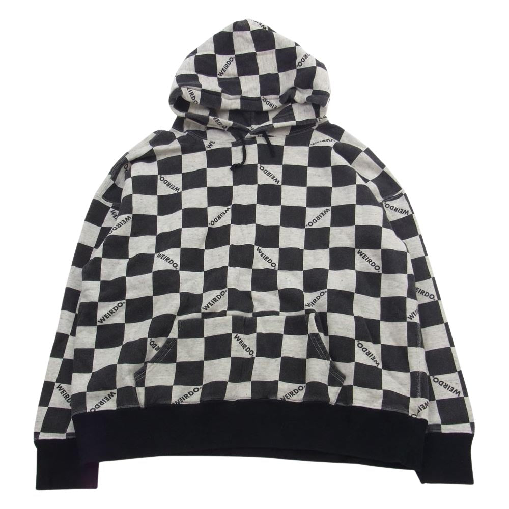 WEIRDO ウィアード WRD-19-AW-12 WRD-19-AW-13 79CHECKER SWEAT HOODIE PANTS SET UP スウェットパーカー パンツ セットアップ グレー系 ブラック系 M【中古】
