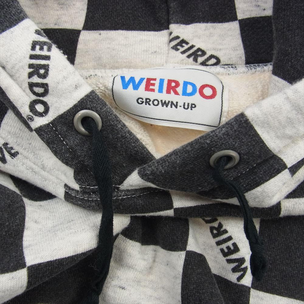 WEIRDO ウィアード WRD-19-AW-12 WRD-19-AW-13 79CHECKER SWEAT HOODIE PANTS SET UP スウェットパーカー パンツ セットアップ グレー系 ブラック系 M【中古】