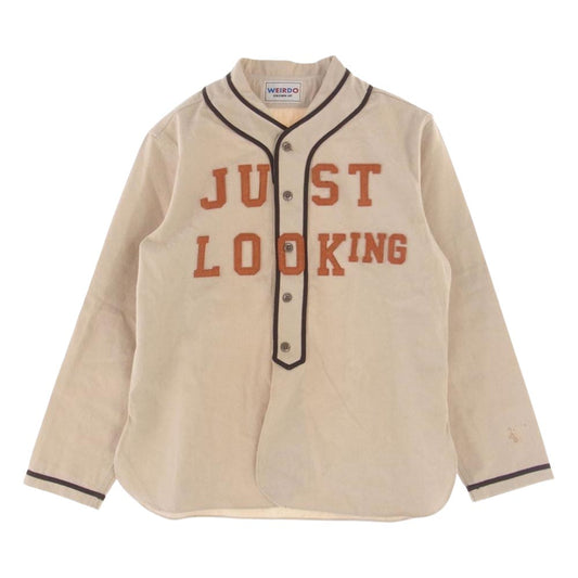 WEIRDO ウィアード WRD-20-AW-13 JUST LOOKING  L/S BASE BALL SHIRTS L/S ベースボール シャツ ベージュ系 S【中古】