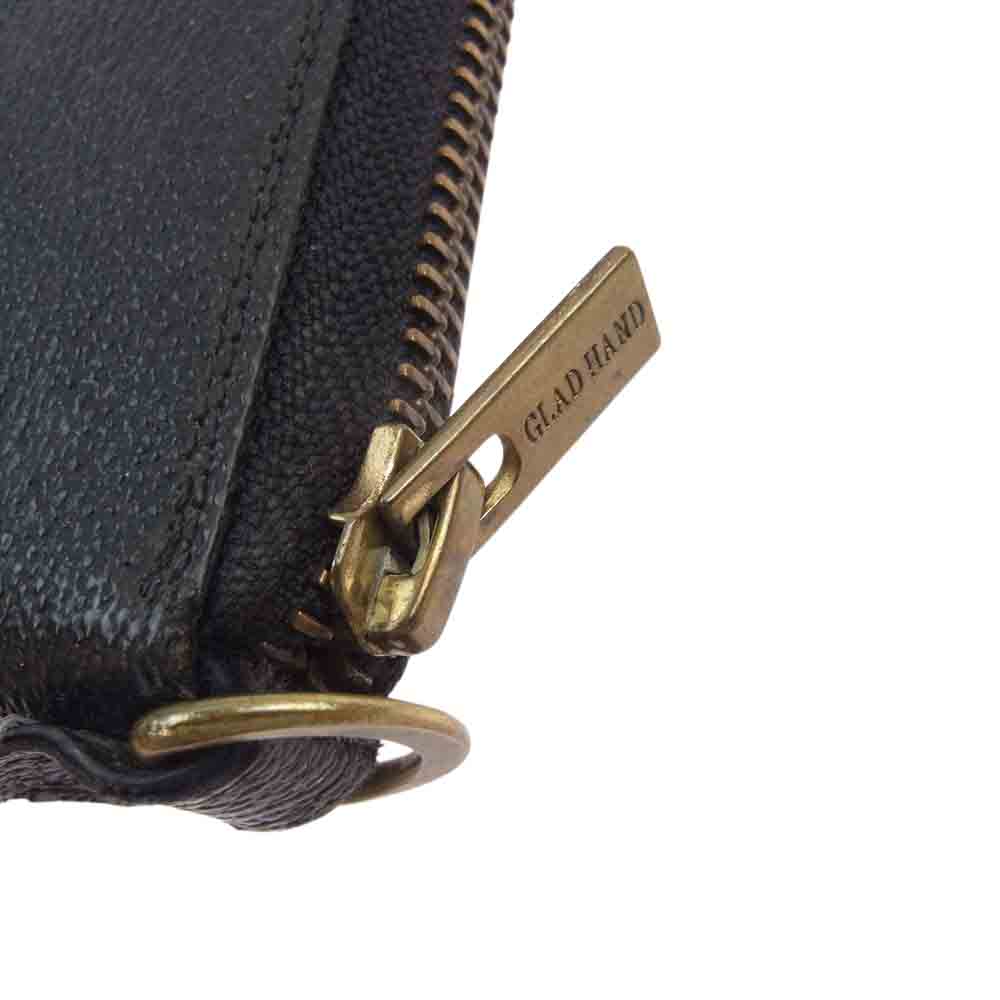 GLADHAND & Co. グラッドハンド × PORTER ポーター BELONGINGS ZIP WALLET ラウンド ファスナー ホースハイド ウオレット  ブラック系【中古】