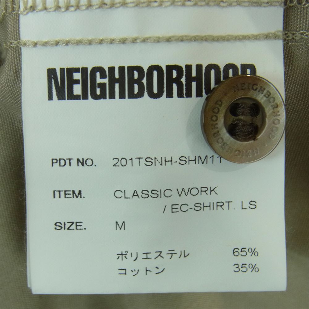 NEIGHBORHOOD ネイバーフッド 20SS 201TSNH-SHM11 CLASSIC WORK/EC-SHIRT.LS クラシック ワーク シャツ 長袖 ベージュ系 M【中古】