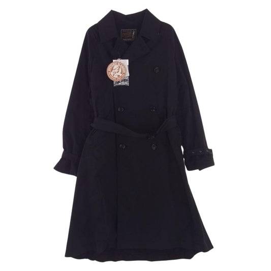 HYSTERIC GLAMOUR ヒステリックグラマー 01191AC01 ナイロン デニム 切替 オーバーサイズ トレンチ コート ブラック系 FREE【中古】