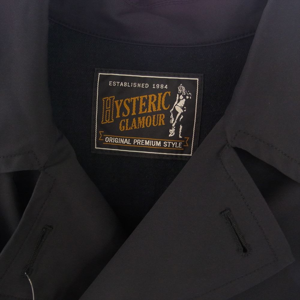 HYSTERIC GLAMOUR ヒステリックグラマー 01191AC01 ナイロン デニム 切替 オーバーサイズ トレンチ コート ブラック系 FREE【中古】