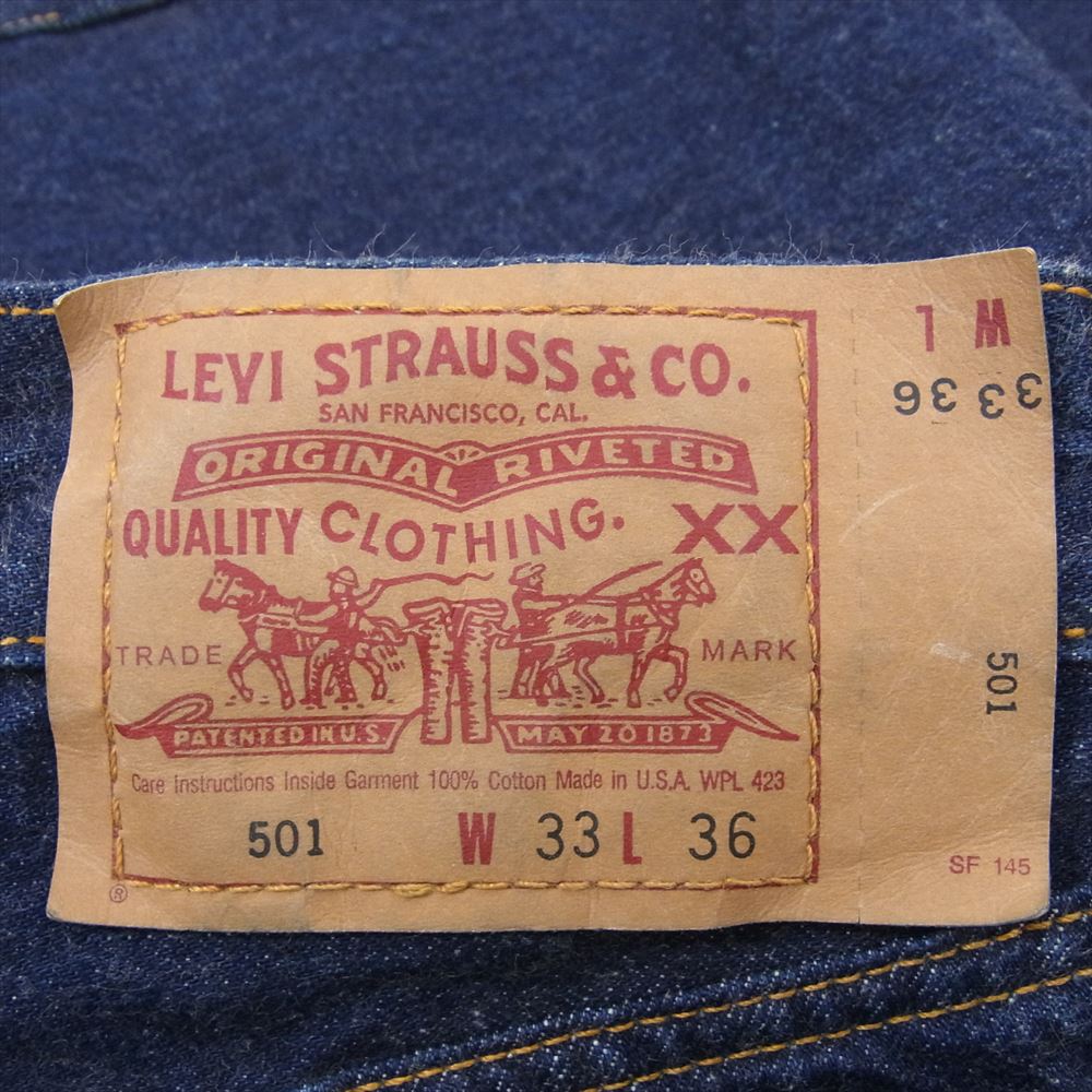 Levi's リーバイス 95年 バレンシア製 初期復刻 90s 501XX ボタン裏刻印555 デニムパンツ W33 インディゴブルー系 33【中古】