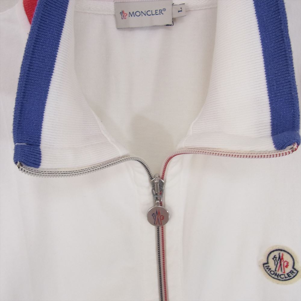 MONCLER モンクレール スプレンダーズ&カンパニータグ トリコロールリブ トラック ジャケット ホワイト系 L【中古】