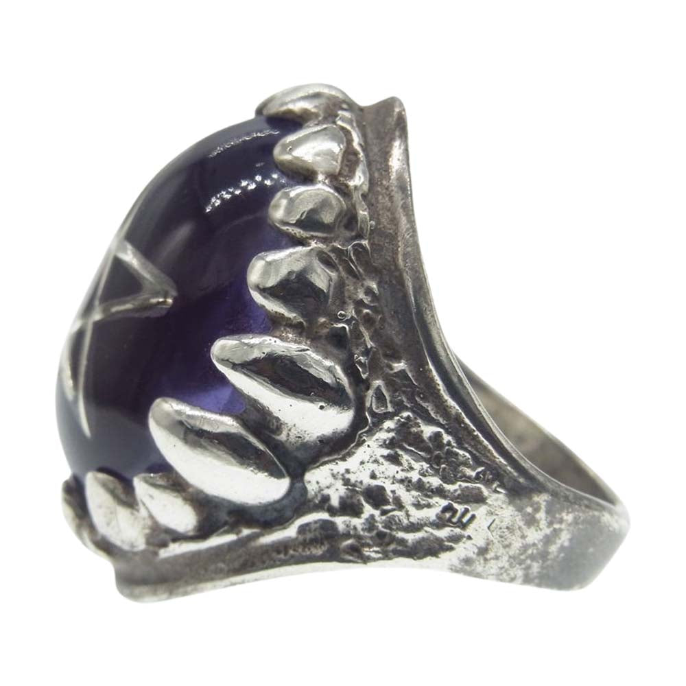 ALEX STREETER アレックスストリーター ANGEL HEART RING ドラゴントゥース エンジェル ハート リング シルバー系 パープル系 18号【中古】