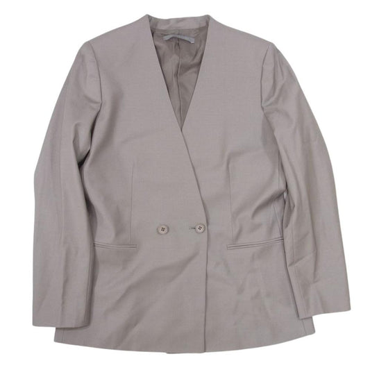 theory セオリー luxe リュクス Executive Nensi ノーカラー ダブルブレスト ジャケット グレー系 44【美品】【中古】