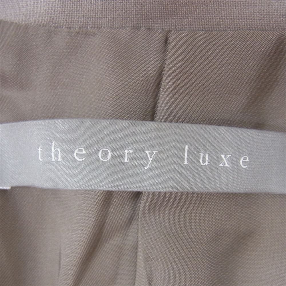theory セオリー luxe リュクス Executive Nensi ノーカラー ダブルブレスト ジャケット グレー系 44【美品】【中古】