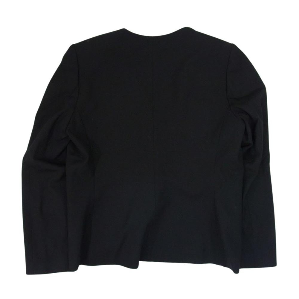 theory セオリー 2304105 LINDRAYIA ボタンレス ウール ノーカラー ジャケット ブラック系 10【美品】【中古】