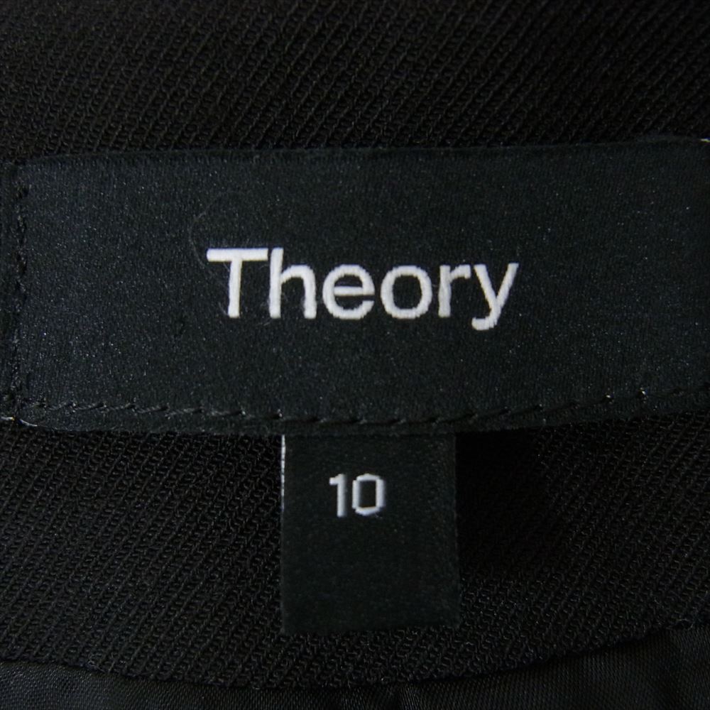 theory セオリー 2304105 LINDRAYIA ボタンレス ウール ノーカラー ジャケット ブラック系 10【美品】【中古】