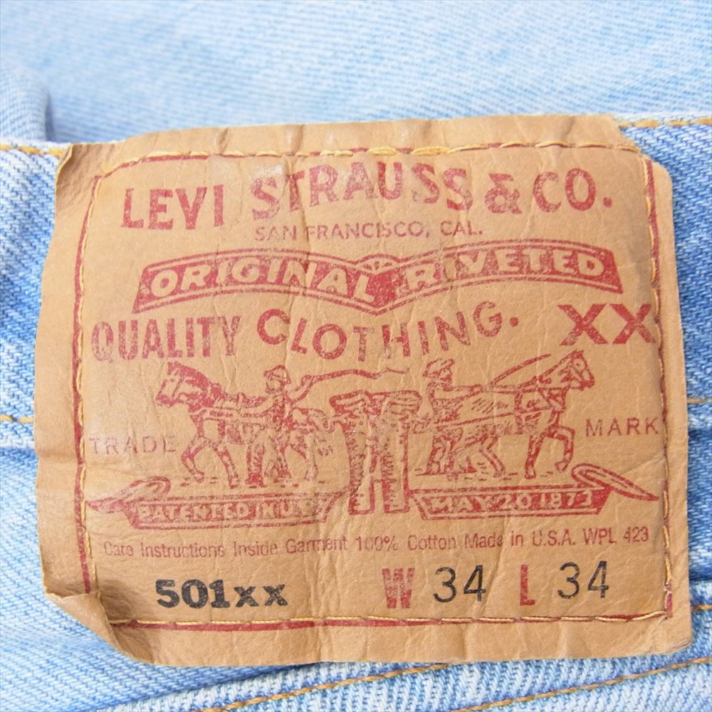 Levi's リーバイス USA製 90s 501XX スモールe ボタン裏刻印524A コットン アメリカ製 インディゴブルー系 34【中古】