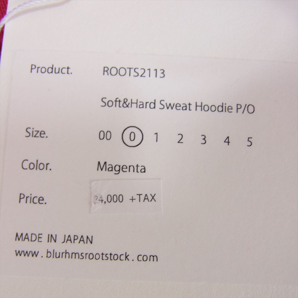 ブラームス ルーツストック BHS-20SS023 Soft&Hard Hoodie P/O ソフト ハード フーディー レッド系  0 【新古品】【未使用】【中古】