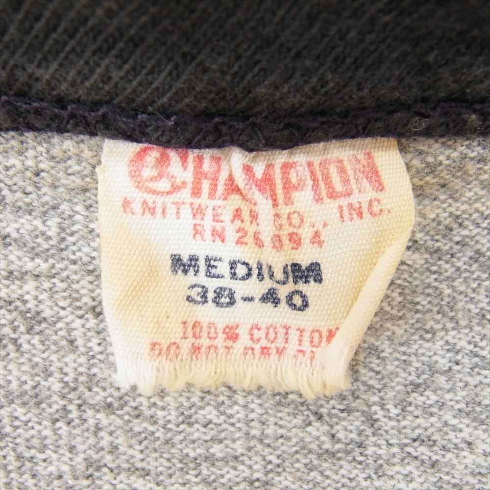 Champion チャンピオン Vintage ヴィンテージ 60s C中ランタグ RN26094 CALIFORNIA STATE リンガーネック 霜降り 半袖 クルーネック Tシャツ グレー系 M【中古】