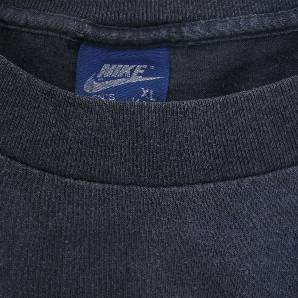 NIKE ナイキ Vintage ヴィンテージ 80s 紺色タグ AIR JORDAN エアジョーダン ウイングロゴ プリント 半袖 Tシャツ ネイビー系 XL【中古】