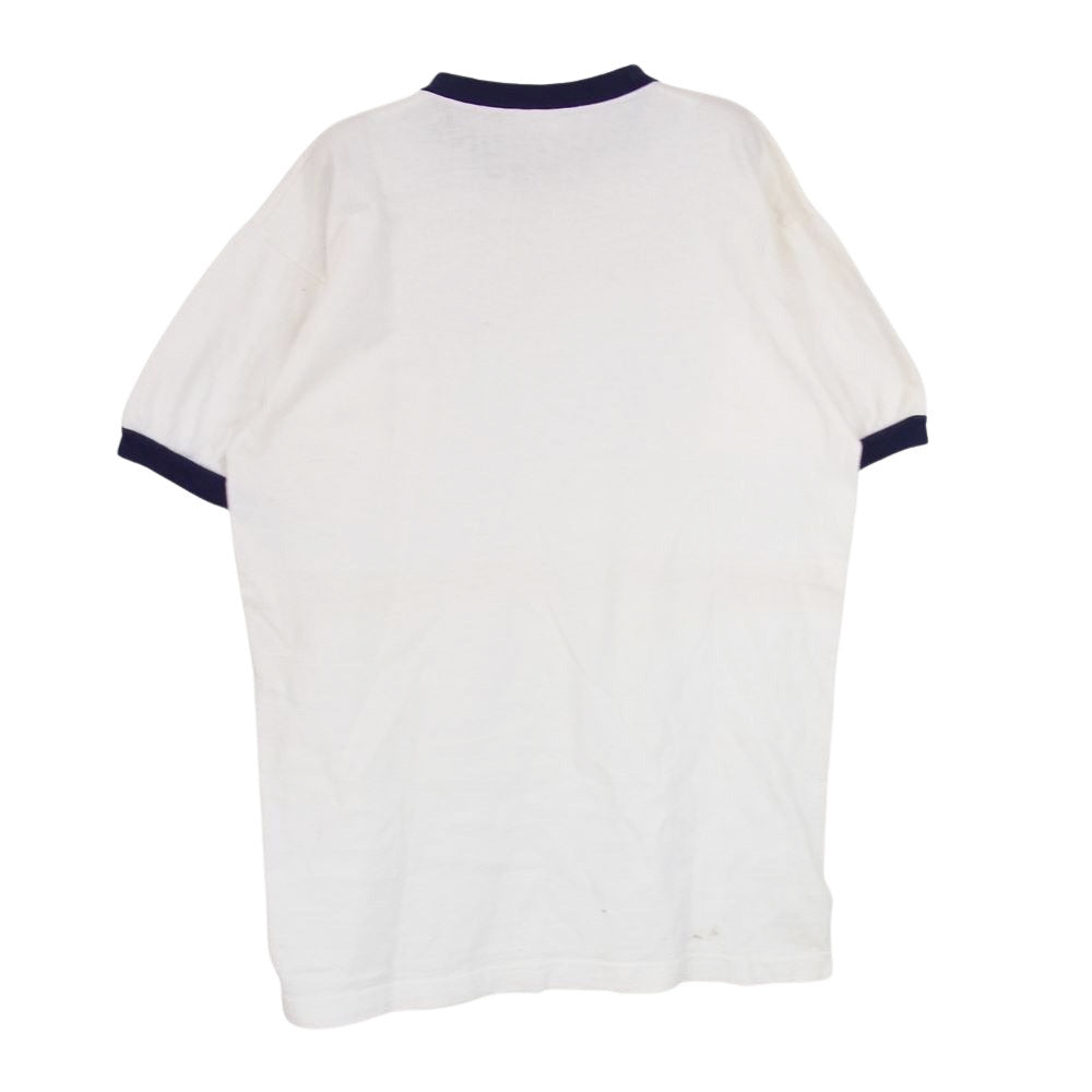 Champion チャンピオン Vintage ヴィンテージ 60s C中ランタグ RN26094 左胸 染み込みプリント リンガーネック 半袖 クルーネック Tシャツ ホワイト系 L【中古】
