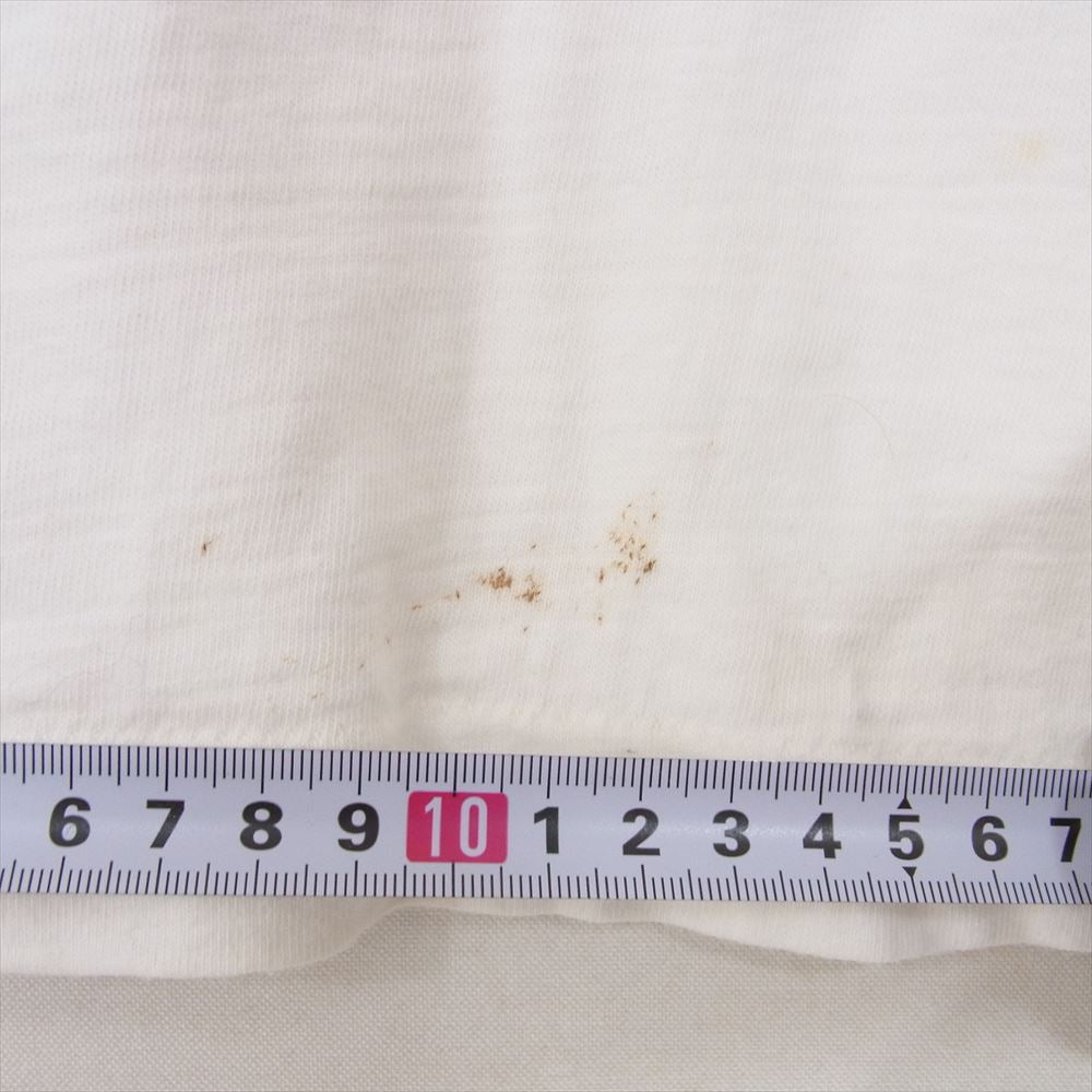 Champion チャンピオン Vintage ヴィンテージ 60s C中ランタグ RN26094 左胸 染み込みプリント リンガーネック 半袖 クルーネック Tシャツ ホワイト系 L【中古】