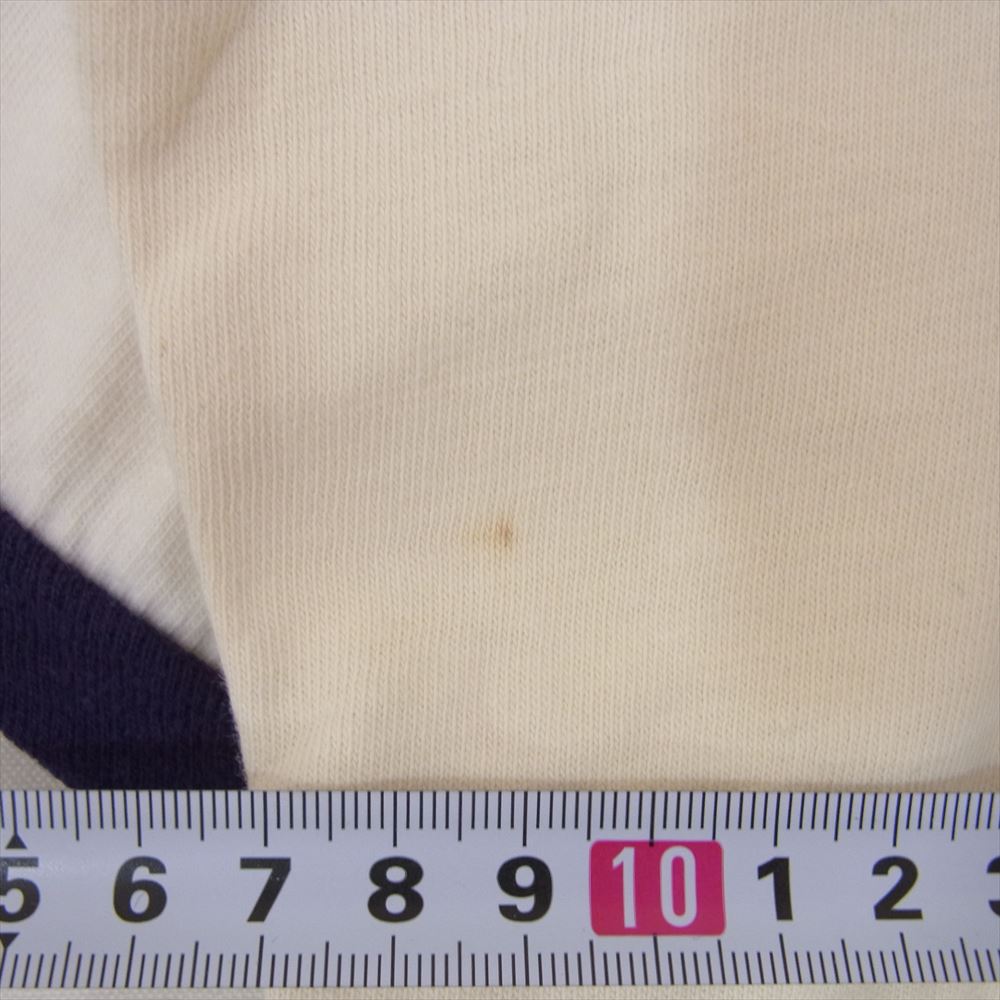 Champion チャンピオン Vintage ヴィンテージ 70s バータグ後期 USNA 米海軍兵学校 プリント リンガー 半袖 Tシャツ オフホワイト系 M【中古】