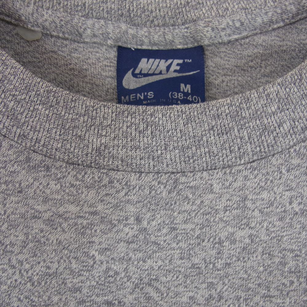 NIKE ナイキ Vintage ヴィンテージ 80s 紺色タグ air ship エアシップ 肩掛け プリント 半袖 Tシャツ グレー系 M【中古】