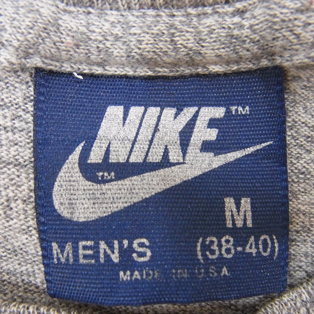 NIKE ナイキ Vintage ヴィンテージ 80s 紺色タグ air ship エアシップ 肩掛け プリント 半袖 Tシャツ グレー系 M【中古】