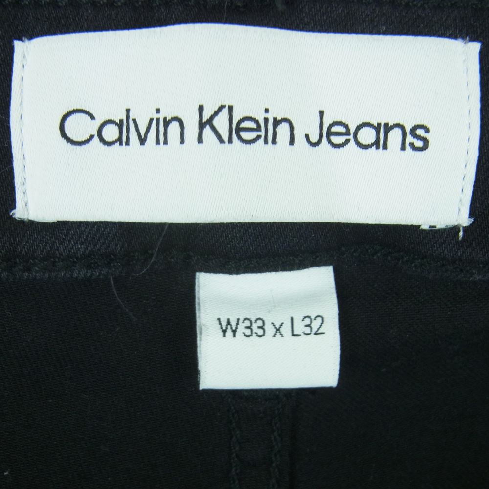 カルバンクラインジーンズ J324485 ストレート パンツ ワンポイント ロゴ ストレッチ ブラック系 W33 L32【中古】
