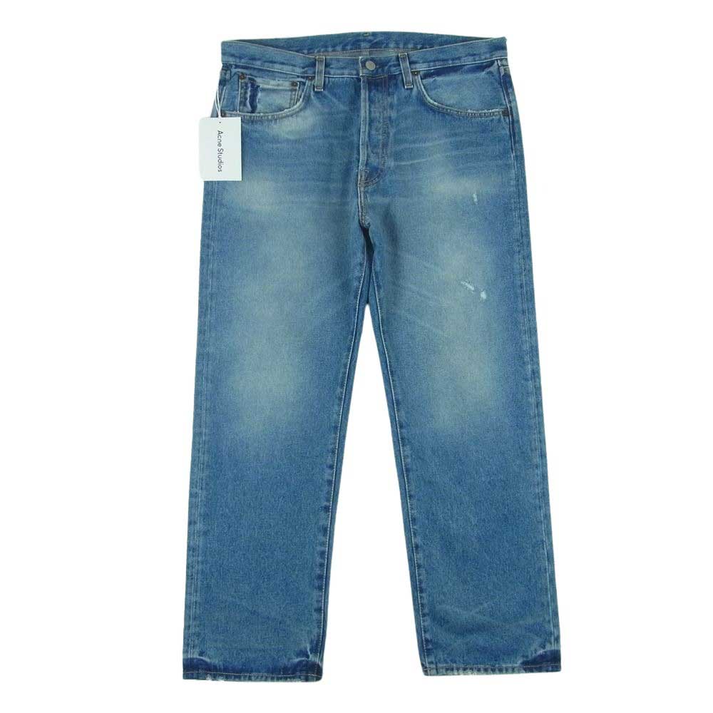 ACNE STUDIOS アクネストゥディオズ B00149 2003 ダメージ加工 リラックス フィット デニム ジーンズ パンツ インディゴブルー系 32【中古】