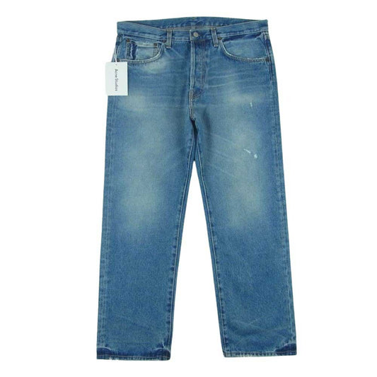 ACNE STUDIOS アクネストゥディオズ B00149 2003 ダメージ加工 リラックス フィット デニム ジーンズ パンツ インディゴブルー系 32【中古】