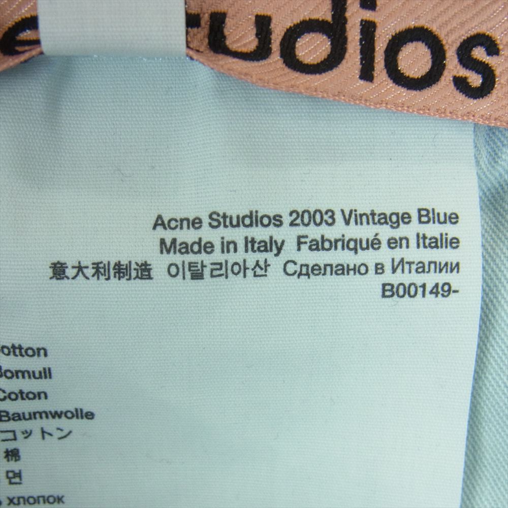 ACNE STUDIOS アクネストゥディオズ B00149 2003 ダメージ加工 リラックス フィット デニム ジーンズ パンツ インディゴブルー系 32【中古】