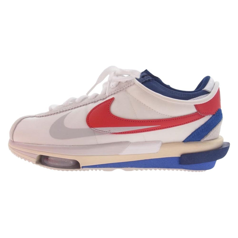 NIKE ナイキ DQ0581-100 × SACAI サカイ ZOOM CORTEZ SP ズームコルテッツ ローカットスニーカー ホワイト系 レッド系 ブルー系 28cm【美品】【中古】