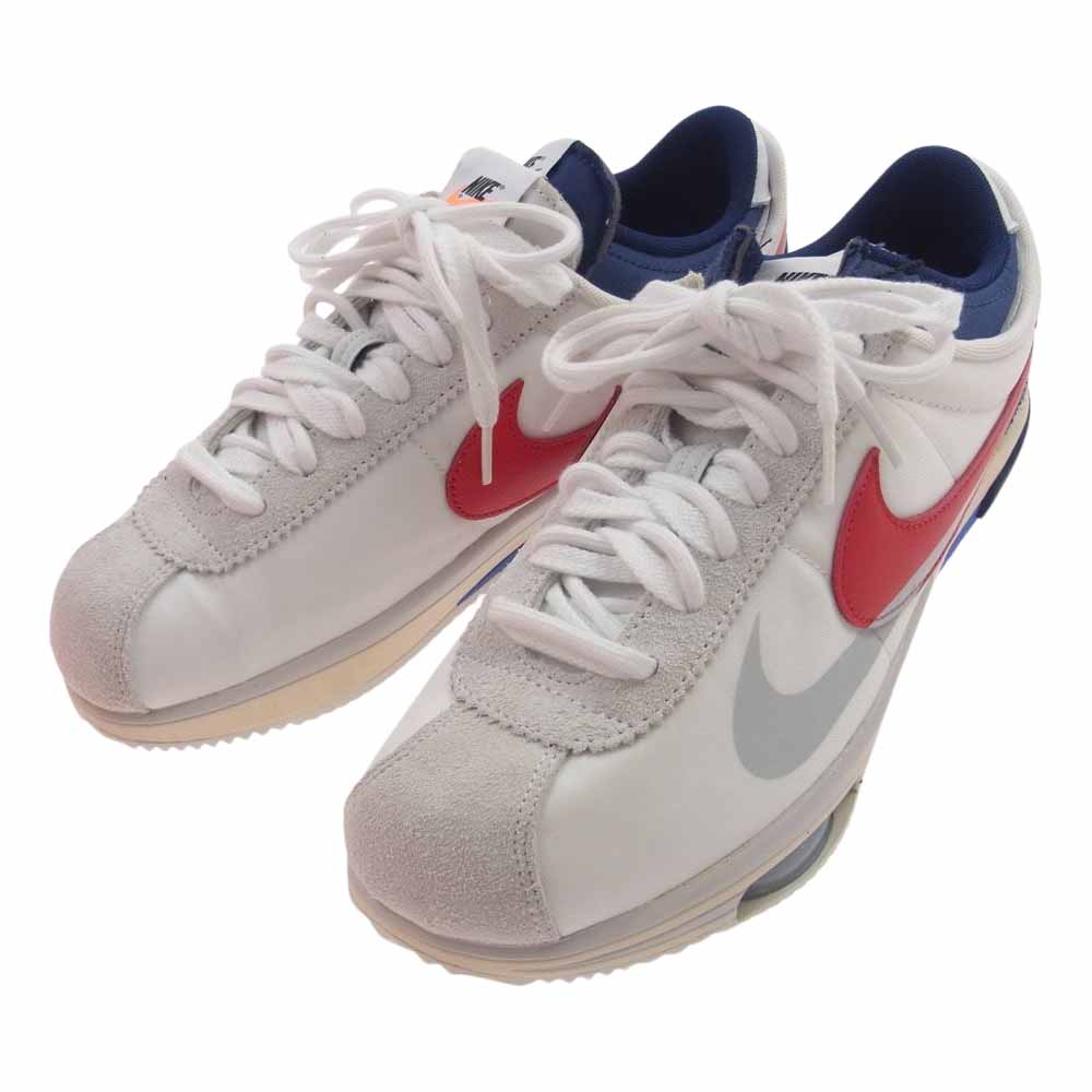 NIKE ナイキ DQ0581-100 × SACAI サカイ ZOOM CORTEZ SP ズームコルテッツ ローカットスニーカー ホワイト系 レッド系 ブルー系 28cm【美品】【中古】