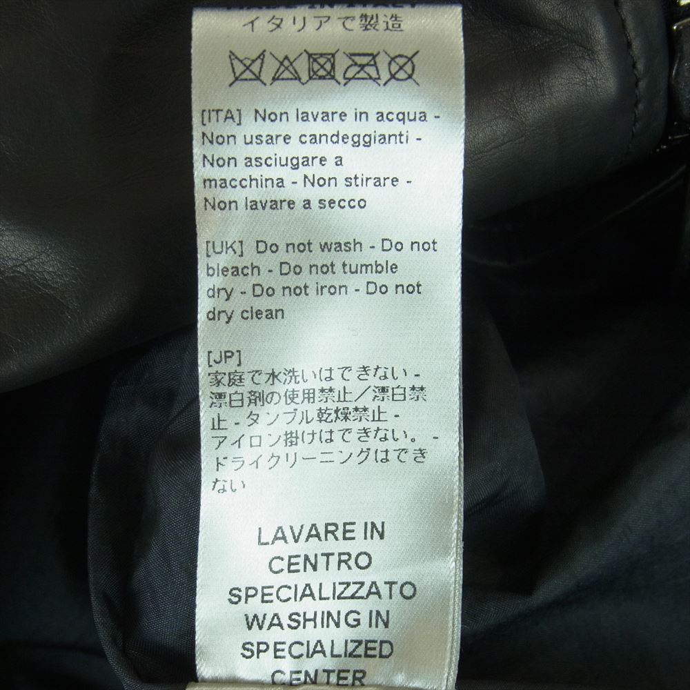 GIORGIO BRATO ジョルジオブラット 24SS GU24S14095 国内正規品 レザー ボンバー ジャケット ダブルジップ MA-1 ブラック系 50【中古】